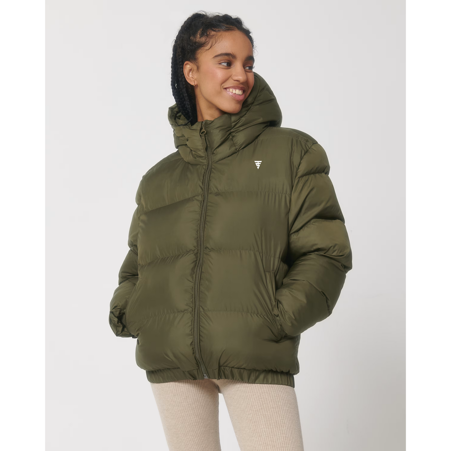 WMNS PUFFER JACKET VINTAGE KAKI