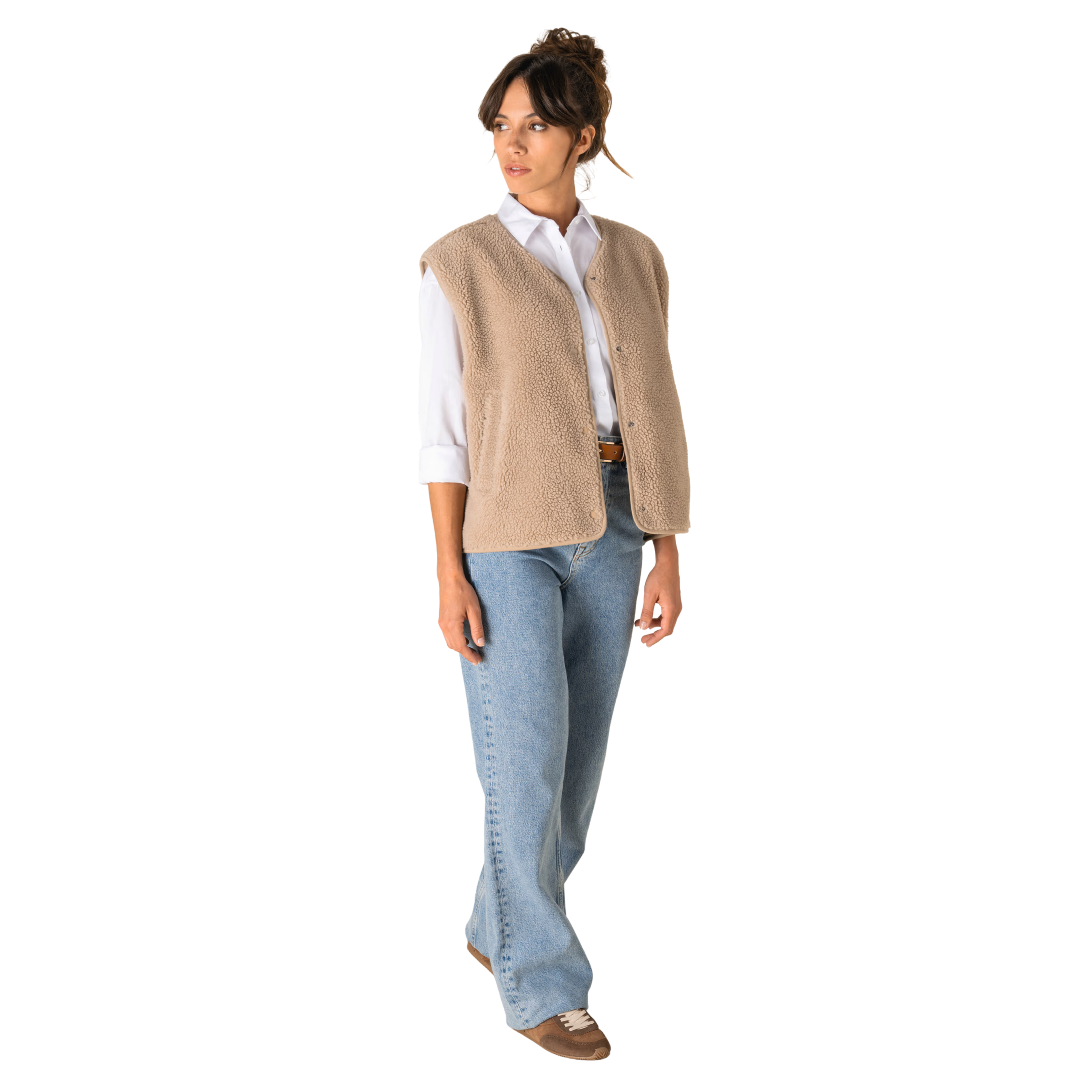 Sleeveless Sherpajacket For Women